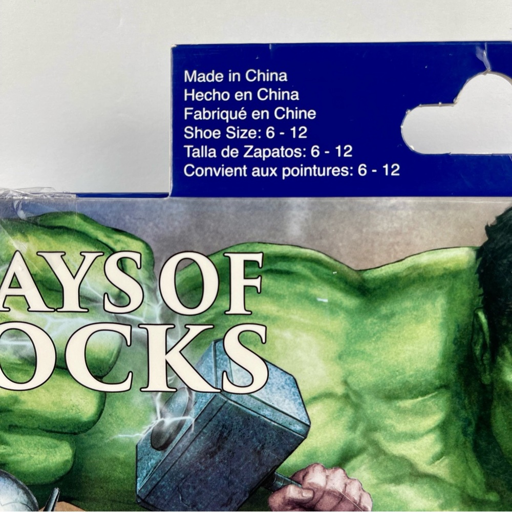 Marvel 15 Days of Socks Advent Calendar 15pk Men’s Shoe Size 6-12 Hulk Iron Man - Picture 7 of 11